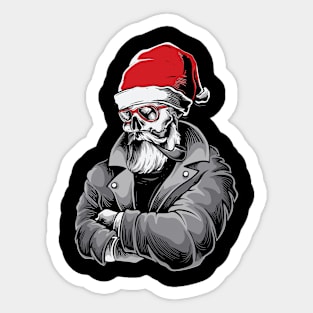 Skull Santa Christmas Sticker